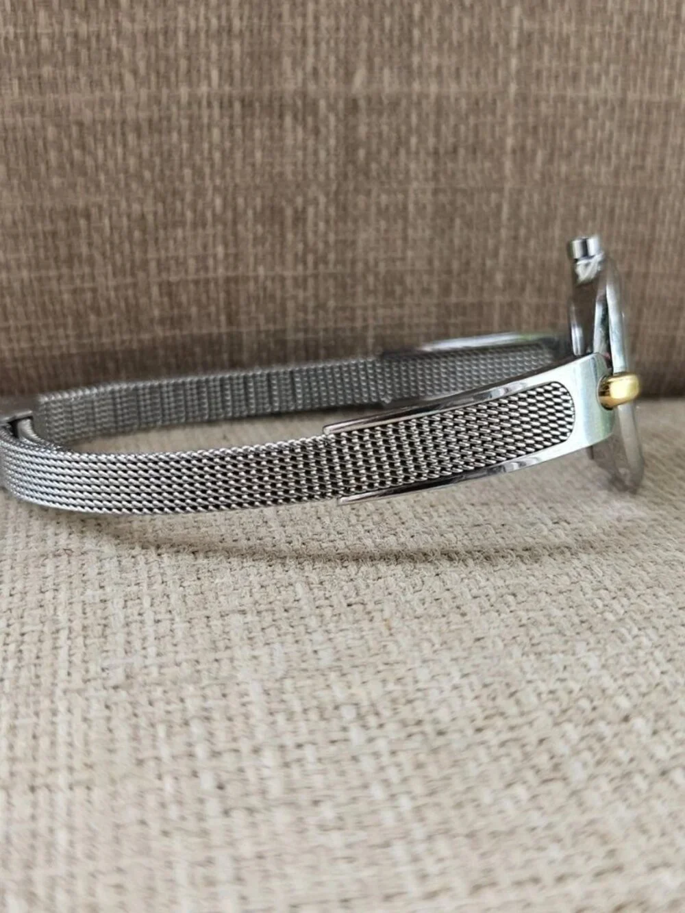 Skagen Denmark Ladies Wristwatch Silver Tone Gold Tone Accent Analog Wrist Watch